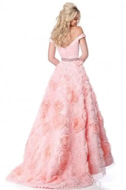 Sherri Hill - 51885 Off Shoulder Rose Appliqued Ballgown