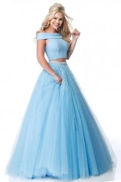 Sherri Hill - 51907 Beaded Two Piece Off-Shoulder Tulle Ballgown 13 Sherri Hill - 51907 Beaded Two Piece Off-Shoulder Tulle Ballgown