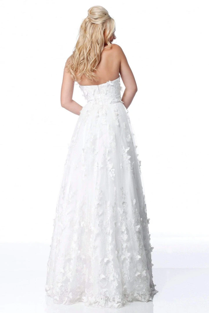 Sherri Hill - 51909 Floral Appliqued Strapless Tulle Dress 4 Sherri Hill - 51909 Floral Appliqued Strapless Tulle Dress