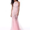 Sherri Hill - 51913 Lace Applique Halter Tulle Trumpet Dress 2 Sherri Hill - 51913 Lace Applique Halter Tulle Trumpet Dress