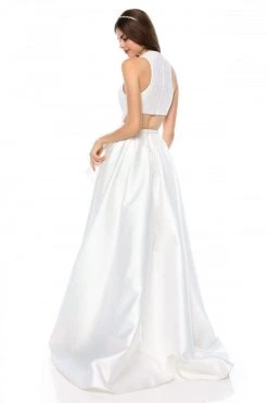 Sherri Hill - 51919 Deep V-Neck Ruffles Satin A-line Dress 5 Sherri Hill - 51919 Deep V-Neck Ruffles Satin A-line Dress