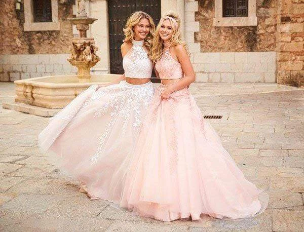 Sherri Hill - 51925 Two Piece Appliqued High Halter A Line Dress 10 Sherri Hill - 51925 Two Piece Appliqued High Halter A Line Dress