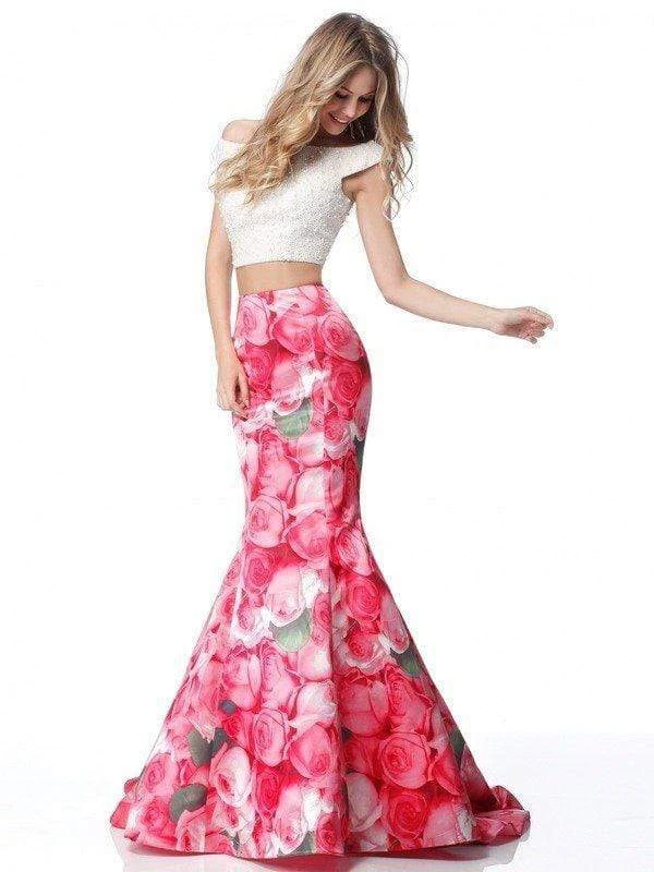 Sherri Hill - 51927 Two Piece Off-Shoulder Floral Print Mermaid Dress 3 Sherri Hill - 51927 Two Piece Off-Shoulder Floral Print Mermaid Dress
