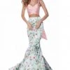 Sherri Hill - 51943 Two Piece Floral Print Mermaid Dress 1 Sherri Hill - 51943 Two Piece Floral Print Mermaid Dress
