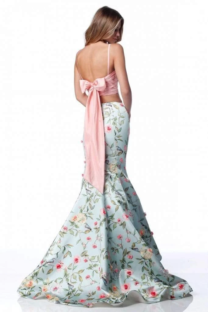 Sherri Hill - 51943 Two Piece Floral Print Mermaid Dress 4 Sherri Hill - 51943 Two Piece Floral Print Mermaid Dress