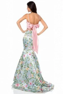Sherri Hill - 51943 Two Piece Floral Print Mermaid Dress 8 Sherri Hill - 51943 Two Piece Floral Print Mermaid Dress