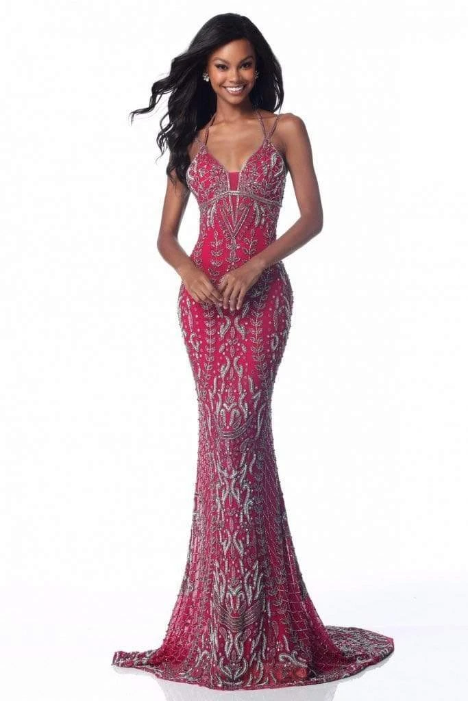 Sherri Hill - 51946 Tasseled Tie Back Beaded Sheath Dress 9 Sherri Hill - 51946 Tasseled Tie Back Beaded Sheath Dress
