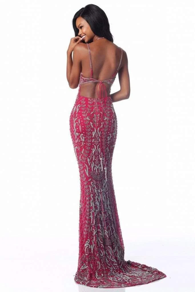 Sherri Hill - 51946 Tasseled Tie Back Beaded Sheath Dress 10 Sherri Hill - 51946 Tasseled Tie Back Beaded Sheath Dress