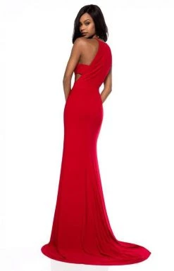 Sherri Hill - 51947 Jersey Fitted Dress With Cutout Sides And Slit