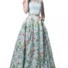 Sherri Hill - 51959 Two Piece V-neck Floral Print A-line Dress