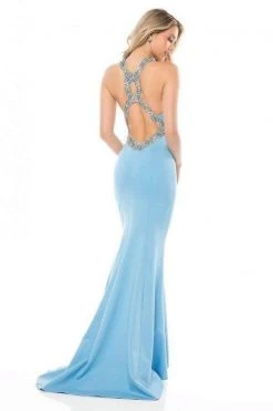 Sherri Hill - 51969 Beaded Halter Jersey Trumpet Dress