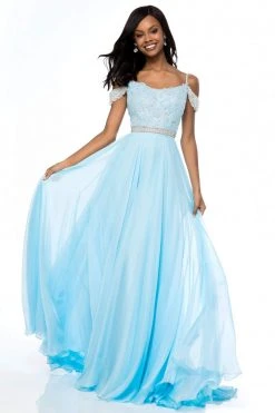 Sherri Hill - 51970 Lace Scoop Neck Chiffon A-line Dress 9 Sherri Hill - 51970 Lace Scoop Neck Chiffon A-line Dress