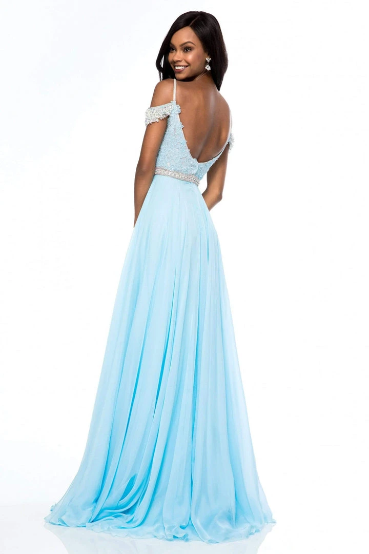Sherri Hill - 51970 Lace Scoop Neck Chiffon A-line Dress 6 Sherri Hill - 51970 Lace Scoop Neck Chiffon A-line Dress