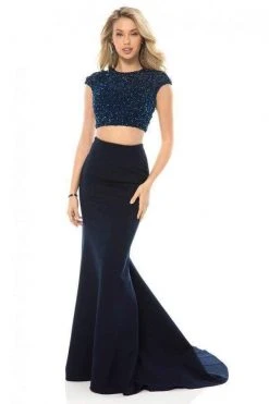 Sherri Hill - 51979 Two Piece Cap Sleeve Jersey Mermaid Dress