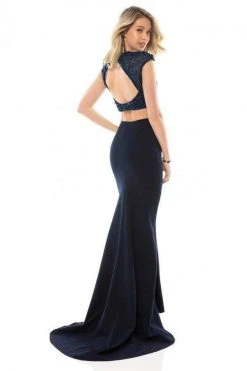 Sherri Hill - 51979 Two Piece Cap Sleeve Jersey Mermaid Dress 5 Sherri Hill - 51979 Two Piece Cap Sleeve Jersey Mermaid Dress