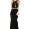 Sherri Hill - 51992 Lace Halter Jersey Trumpet Dress 2 Sherri Hill - 51992 Lace Halter Jersey Trumpet Dress