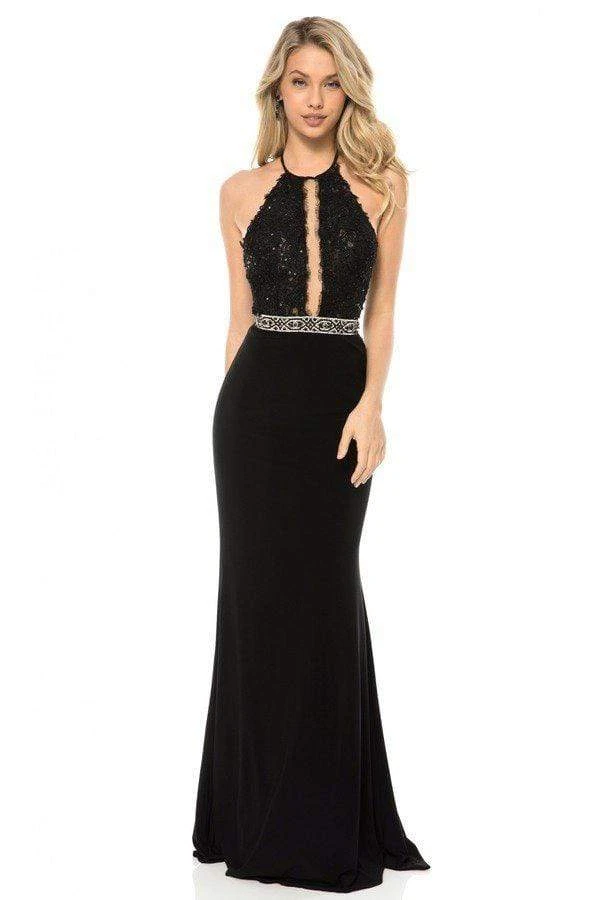 Sherri Hill - 51992 Lace Halter Jersey Trumpet Dress 3 Sherri Hill - 51992 Lace Halter Jersey Trumpet Dress
