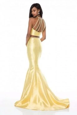 Sherri Hill - 52024 Strappy Two Piece Halter Mermaid Gown