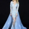 Sherri Hill - 52026 V-Neck Long Sleeve Applique Evening Dress