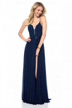 Sherri Hill - 52034 Lace Deep V-neck Chiffon Sheath Dress 13 Sherri Hill - 52034 Lace Deep V-neck Chiffon Sheath Dress