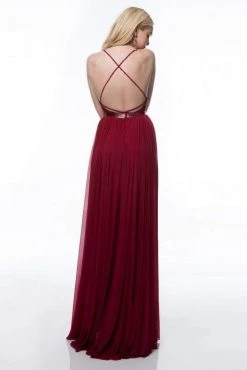 Sherri Hill - 52034 Lace Deep V-neck Chiffon Sheath Dress 16 Sherri Hill - 52034 Lace Deep V-neck Chiffon Sheath Dress