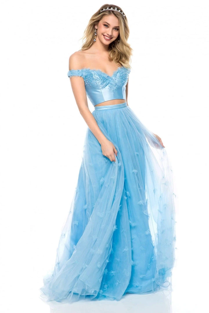 Sherri Hill - 52046 Two Piece Off-shoulder Tulle A-line Dress 3 Sherri Hill - 52046 Two Piece Off-shoulder Tulle A-line Dress