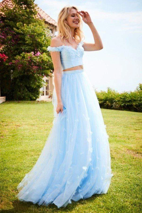 Sherri Hill - 52046 Two Piece Off-shoulder Tulle A-line Dress 5 Sherri Hill - 52046 Two Piece Off-shoulder Tulle A-line Dress