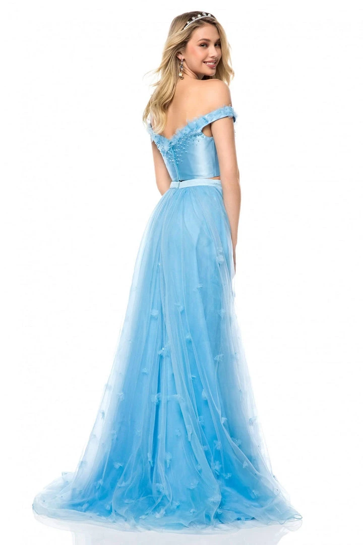 Sherri Hill - 52046 Two Piece Off-shoulder Tulle A-line Dress 4 Sherri Hill - 52046 Two Piece Off-shoulder Tulle A-line Dress