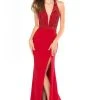 Sherri Hill - 52056 Beaded Deep Halter V-Neck Sheath Dress