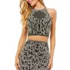 Sherri Hill - 52087 Beaded Two Piece Halter Short Dress
