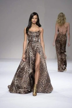 Sherri Hill - 52093 Animal Print A-line Gown With Train