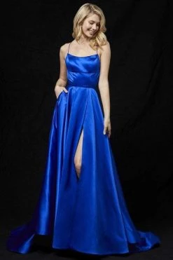 Sherri Hill - 52095 Sexy Strappy Back Long Satin Dress