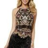 Sherri Hill - 52102 Two Piece Beaded Halter Fringe Sheath Dress