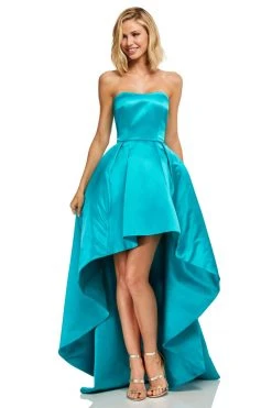 Sherri Hill - 52114 Strapless Satin High-Low Gown 10 Sherri Hill - 52114 Strapless Satin High-Low Gown