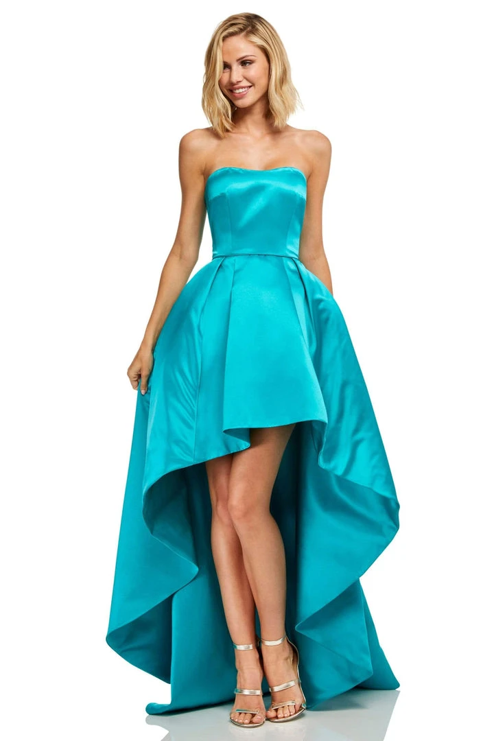 Sherri Hill - 52114 Strapless Satin High-Low Gown 5 Sherri Hill - 52114 Strapless Satin High-Low Gown
