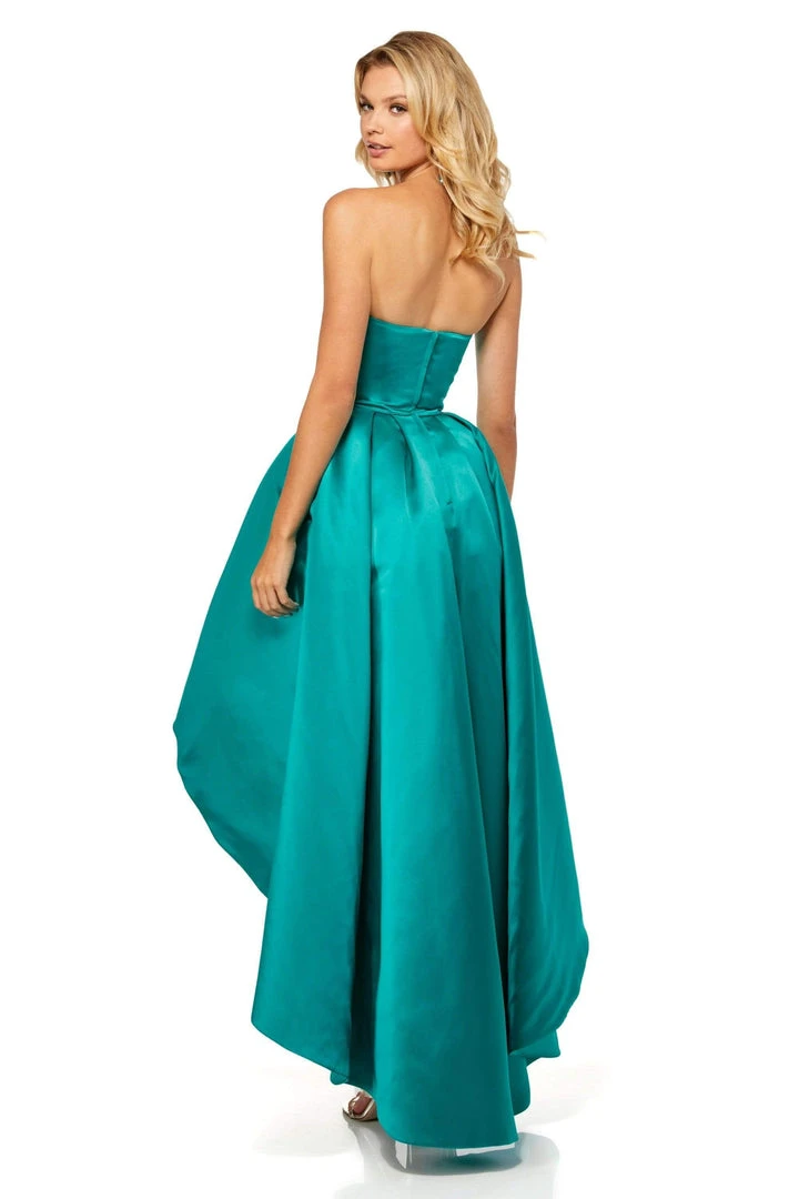 Sherri Hill - 52114 Strapless Satin High-Low Gown 4 Sherri Hill - 52114 Strapless Satin High-Low Gown