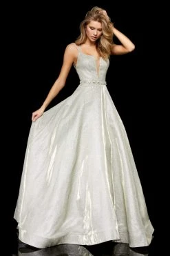 Sherri Hill - 52124 Bead Embellished Scoop Neck A-line Dress