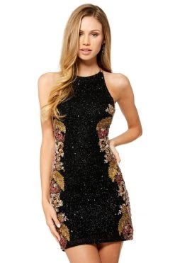 Sherri Hill - 52151 Beaded Halter Neck Sheath Dress