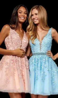 Sherri Hill - 52157 Beaded Lace Tulle V Neck A Line Short Dress 17 Sherri Hill - 52157 Beaded Lace Tulle V Neck A Line Short Dress