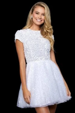 Sherri Hill - 52163 Jewel Neck Embellished Short Dress