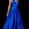 Sherri Hill - 52195 V Neck Spaghetti Straps A-Line Satin Dress