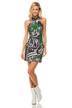 Sherri Hill - 52214 Halter Short Black Fitted Dress