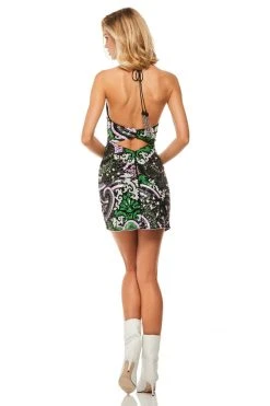 Sherri Hill - 52214 Halter Short Black Fitted Dress 7 Sherri Hill - 52214 Halter Short Black Fitted Dress