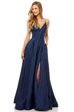 Sherri Hill - 52245 Plunging V- Neckline A Line Taffeta Dress