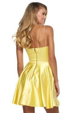 Sherri Hill - 52253 Sleeveless V-Neck Satin Short Dress 19 Sherri Hill - 52253 Sleeveless V-Neck Satin Short Dress