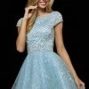 Sherri Hill - 52273 Beaded Cap Sleeve Tulle A Line Short Dress