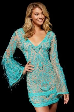 Sherri Hill - 52307 Embellished V-Neck Short Dress 7 Sherri Hill - 52307 Embellished V-Neck Short Dress