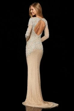 Sherri Hill - 52313 Beaded Long Sleeve Sheath Dress