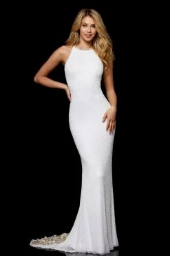 Sherri Hill - 52320 Halter Neck Beaded Long Dress
