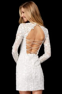 Sherri Hill - 52340 Long Sleeve Embroidered Lace Short Dress 7 Sherri Hill - 52340 Long Sleeve Embroidered Lace Short Dress